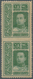 Thailand: 1912 'King Vajiravudh' 3s. Green Vertical Pair, Vienna Printing, Variety IMPERFORATED BETW - Tailandia