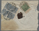 Tibet: 1933, 2/3 T Blue Imperf., A Bottom Margin Block-4 (pos. 3 Cut-in) With 4 T. Emerald Imperf. T - Asia (Other)