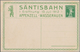 Thematik: Eisenbahn / Railway: 1912, Schweiz, Ungebrauchte PrivatGA 5 C. Tellknabe "SÄNTISBAHN / Erö - Trains