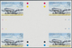 Thematik: Flugzeuge, Luftfahrt / Airoplanes, Aviation: 1999, Jamaica. IMPERFORATE Cross Gutter Block - Flugzeuge