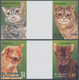Thematik: Tiere-Katzen / Animals-cats: 2003, St. Vincent. Complete Set "Cats" In 2 Horizontal Gutter - Domestic Cats