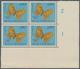 Delcampe - Thematik: Tiere-Schmetterlinge / Animals-butterflies: 1953, Butterflies, 20 Values In Corner Blocks - Butterflies