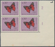 Delcampe - Thematik: Tiere-Schmetterlinge / Animals-butterflies: 1953, Butterflies, 20 Values In Corner Blocks - Butterflies