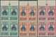 Äthiopien: 1943, War Memorial Overprints, Complete Set Of Five Values In Top Marginal Plate Block Of - Ethiopia