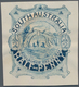 Südaustralien: 1890's, Stamp Design Competition Handpainted ESSAY (42 X 49 Mm) In Blue Ink On Thick - Covers & Documents