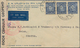Australien: 1940, KGVI 3d, A Horizontal Strip-3 Tied "GPO SYDNEY AIR FEB 13 1940" To Air Mail Cover - Mint Stamps