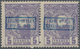 Belgisch-Kongo - Portomarken: 1889, 3.50fr. On 5fr. Violet, Blue Boxed Overpint, Horizontal Pair, Ri - Covers & Documents