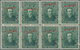 Bolivien: 1901, Politician 2c. Green 'Eliodoro Camacho' Block Of Eight With Punch Holes And Red Opt. - Bolivien