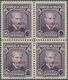 Bolivien: 1935, President Mariano Baptista 15c. Violet Block Of Four With Punch Holes And Red Opt. S - Bolivia