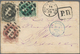 Brasilien: 1873, Dom Pedro 20r. Brown-purple, 100r. Green And 200r. Black, Attractive Franking On Co - Gebruikt