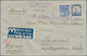 Brasilien: 1941, 5000 R Blue And 400 R Blue On Airmal Letter From Barra Do Pirai (Rio) "Via Italia" - Used Stamps