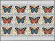 Burundi: 1984, Butterflies Complete Set Of 10 In Se-tenant Pairs In Blocks Of 12 (six Sets), Mint Ne - Gebraucht