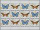 Delcampe - Burundi: 1984, Butterflies Complete Set Of 10 In Se-tenant Pairs In Blocks Of 12 (six Sets), Mint Ne - Used Stamps