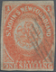 Neufundland: 1860 1s. Orange-vermilion On Thin Paper, Imperf, Used, With Complete Margins All Round, - 1857-1861