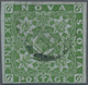 Neuschottland: 1851, Crown And Heraldic Flowers 6d. Yellow-green On Bluish Paper Imperforate With Go - Briefe U. Dokumente