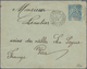 Französisch-Guyana: 1894, Postal Stationery Envelope 15 (c) Blue/red On On Bluish Green Canceled "CO - Other & Unclassified