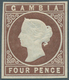Gambia: 1872, 4d. Pale Brown, Fresh Colour, Full Margins, Mint O.g. - Gambia (1965-...)