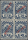 Haiti: 1900 (ca.), Revenue Stamp 'TIMBRE QUITTANCES' (coat Of Arms) 2c. Deep Blue Block Of Four With - Haiti