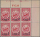 Haiti: 1920, Revenue Stamp 15c. Carmine 'TIMBRE TELEGRAFOS' Block Of Six From Upper Right Corner Wit - Haiti