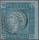 Mauritius: 1859, "Lapirot" TWO PENCE Blue, Early Impression, Full To Huge Margins All Around, Minime - Mauritius (...-1967)