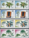 Mauritius: 2001, Domestic Trees Complete Set Of Four In Horizontal IMPERFORATE Pairs, Mint Never Hin - Mauritius (...-1967)