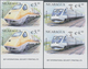 Nicaragua: 2000, Locomotives Of The World Complete Set Of Four In Vertical IMPERFORATE Pairs From Lo - Nicaragua