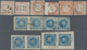 Peru: 1858/1868 (ca.), Interesting Group With 30 Imperforate Stamps With 1din. Blue (18 Incl. Four P - Peru