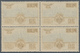 Peru: 1951, 75th Anniversary Of UPU Without Overprint, 5c.-20s., Complete Set Of Nine In Blocks Of F - Peru