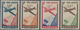 Reunion: 1938, Airmails, Complete Set Of Four Values Each With Double Impression Of Value, Mint Orig - Covers & Documents