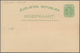 Transvaal - Ganzsachen: 1896-97 Two Postal Stationery Cards With Printings On Back, I.e. Card ½d. Gr - Transvaal (1870-1909)