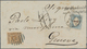Uruguay: 1877, Very Fine Cover Frontside Bearing 20 C Yellow-brown Tied By Barr Cancel "G" (Barras) - Uruguay