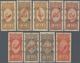 Uruguay: 1910 (ca.), 13 Revenue Stamps (coat Of Arms) 0.10c. To 25p. With Many Different Colours And - Uruguay