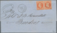 Venezuela: 1869 Folded Cover From CARACAS To Bordeaux Franked French Napoleon 40c. Pair Tied By 'Anc - Venezuela