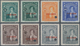 Venezuela: 1940/1947, Definitive Issue 'Diego B. Urbaneja' Eight Stamps With Punch Holes And Red Opt - Venezuela