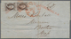 Vereinigte Staaten Von Amerika: 1847: 5c Vertical Pair On Printed Letter 1848 From GUY'S United Stat - Briefe U. Dokumente