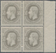 Belgien: 1875 'King Leopold II.' 50c. Pale Grey, Right-hand Marginal Block Of Four, Mint Lightly Hin - Other & Unclassified