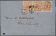 Dänemark: 1866, 4 S. Orange (horizontal Strip-3) Tied Duplex "181+SJ.JB.PSP B 3.3" To Folded Envelop - Other & Unclassified