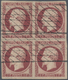 Frankreich: 1853, 1 F Lake On Yellowish, Used Block Of 4 With Open Grill Cancellations, Large To Ver - Ungebraucht
