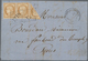 Frankreich: 1870 Ceres 10c. Yellow-brown Diagonally BISECTED Used Along With 10c. Pair On Folded Let - Unused Stamps