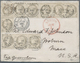 Frankreich: 1876, Ceres 4c. Grey, Ten Pieces (two Strips Of Three, One Pair And Two Singles) On Cove - Unused Stamps