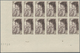 Frankreich: 1945, 100th Birthday Of Sarah Bernhardt 4+1fr. IMPERFORATED Block Of 12 From Lower Left - Ungebraucht