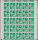Frankreich: 1959, Definitive Issue 'Farmer With Sheaf' 10fr. Green IMPERFORATED Block Of 25 From Upp - Ungebraucht