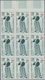 Frankreich: 1963, RED CROSS Set Of Two (sculpture And Painting) In IMPERFORATED Blocks Of Nine From - Ungebraucht