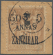 Französische Post In Zanzibar: 1904, 50 C / 5 (A) On 3 A On 30 C, Brown, Postage Stamp With Overprin - Sonstige & Ohne Zuordnung