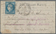 Frankreich - Ballonpost: 1870, 24 November, "VILLE D'ORLEANS", Letter Franked With Siege 20c. Blue, - 1960-.... Briefe & Dokumente