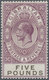 Gibraltar: 1912/24, KGV 5₤ Brownish Violet, Mint Never Hinged MNH (Michel Cat. 4000.-). - Gibraltar