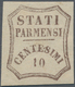 Italien - Altitalienische Staaten: Parma: 1859, 10 Cent. Dark Brown Mint With Original Gum In Perfec - Parma