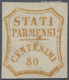 Italien - Altitalienische Staaten: Parma: 1859, 80 C Olive Yellow Unused Without Gum, The Stamp Is C - Parma
