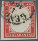 Italien - Altitalienische Staaten: Sardinien: 1861, 40 C Vermilion With Inverted Embossing Tied By O - Sardinien