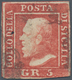 Italien - Altitalienische Staaten: Sizilien: 1859, 5 Gr Rose-vermilion On Naples-paper Tied By Horse - Sicily